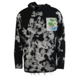 West Oversized Black Bleached Hoodie