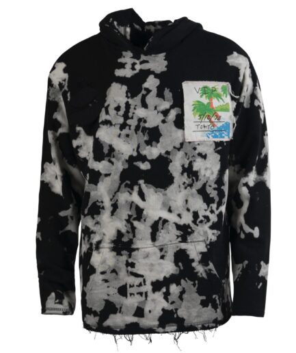 West Oversized Black Bleached Hoodie