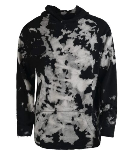 West Oversized Black Bleached Hoodie