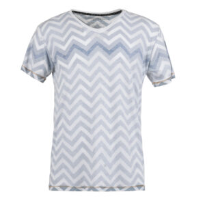 Chevron Navy V-Neck Tee