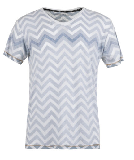 Chevron Navy V-Neck Tee