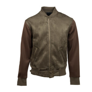 Hughes Olive Ultra Suede Bomber Jacket