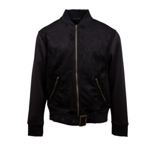 Hughes Black Ultra Suede Bomber Jacket