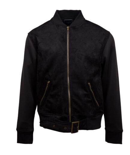 Hughes Black Ultra Suede Bomber Jacket